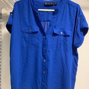 New York and Company Royal Blue Blouse Large